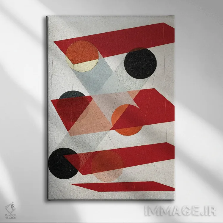 تابلو انتزاعی نقاشی گالالیت ، ۱۹۳۲ اثر لازلو موهولی-ناگی - نمای روبهرو روی دیوار