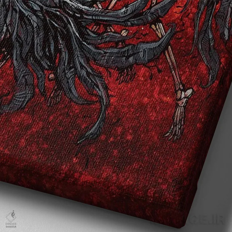 تابلو دکوراتیو عروج اثر دیوید لوزو - نمای نزدیک بافت بوم