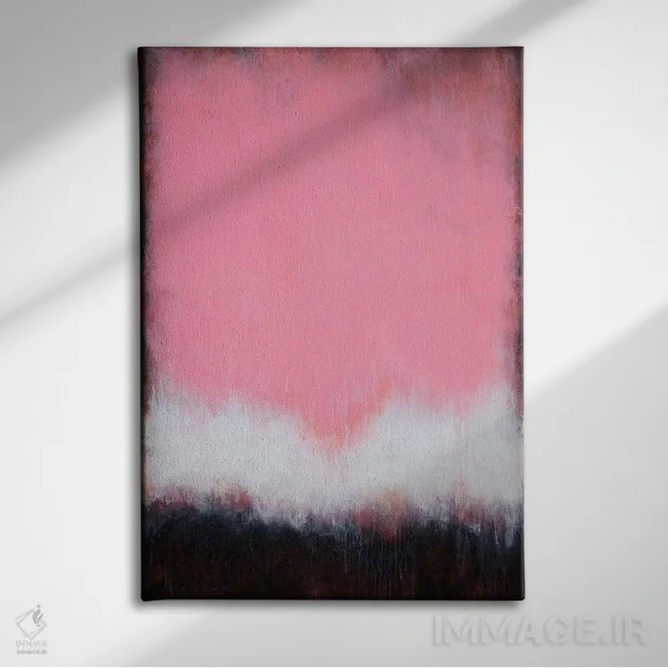 تابلو انتزاعی زنده به گور اثر لوکاش اولک - نمای روبهرو روی دیوار