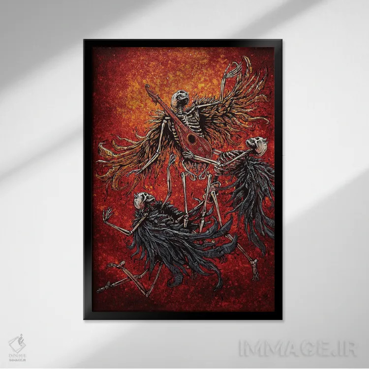 تابلو دکوراتیو عروج اثر دیوید لوزو - نمای قابدار مشکی