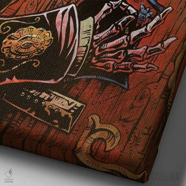 تابلو دکوراتیو گیتاریست اثر دیوید لوزو - نمای نزدیک بافت بوم