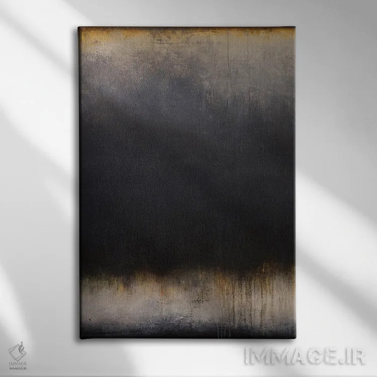 تابلو انتزاعی نیمه شب و نیم اثر لوکاش اولک - نمای روبهرو روی دیوار