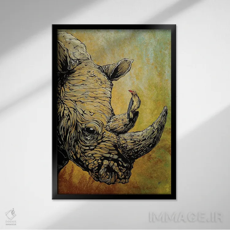 تابلو دکوراتیو دوستان در جایگاه های بلند اثر دیوید لوزو - نمای قابدار مشکی