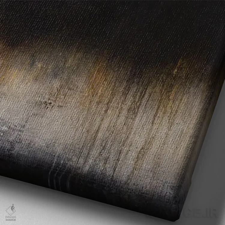 تابلو انتزاعی نیمه شب و نیم اثر لوکاش اولک - نمای نزدیک بافت بوم