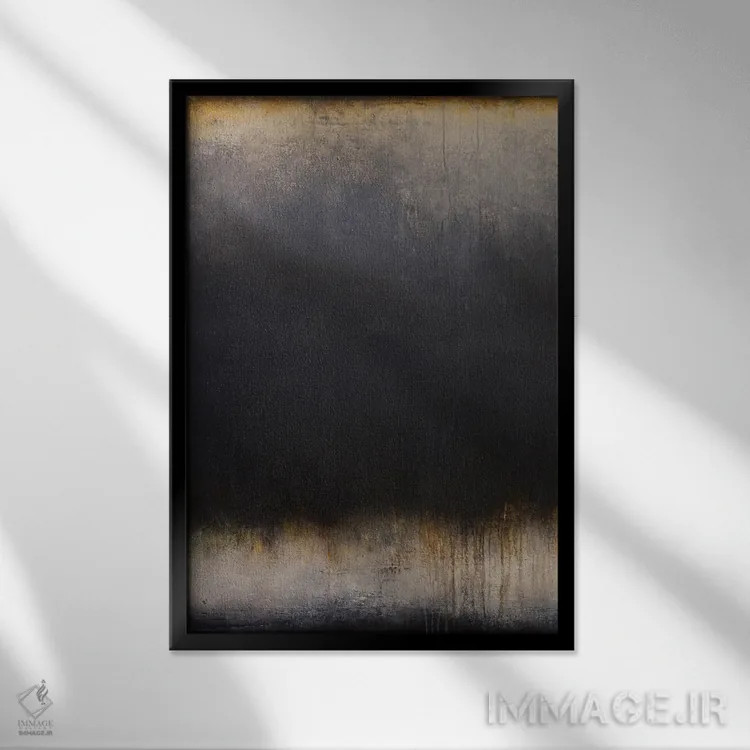 تابلو انتزاعی نیمه شب و نیم اثر لوکاش اولک - نمای قابدار مشکی