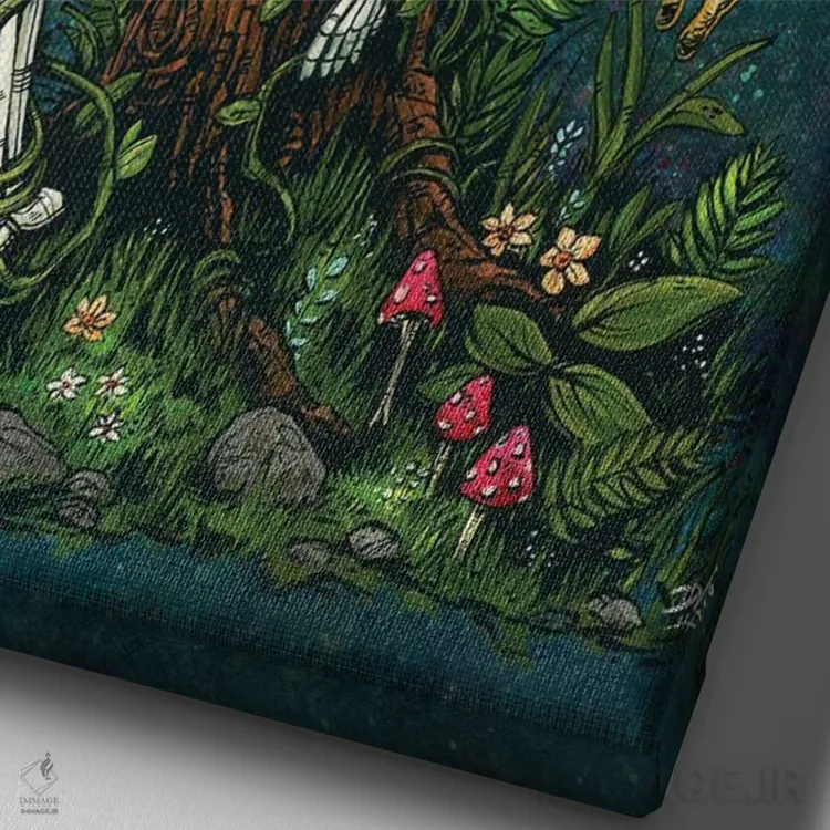 تابلو دکوراتیو هماهنگ با طبیعت اثر دیوید لوزو - نمای نزدیک بافت بوم