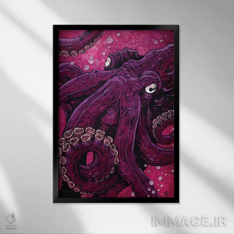 تابلو دکوراتیو ساکن اقیانوس اثر دیوید لوزو - نمای قابدار مشکی