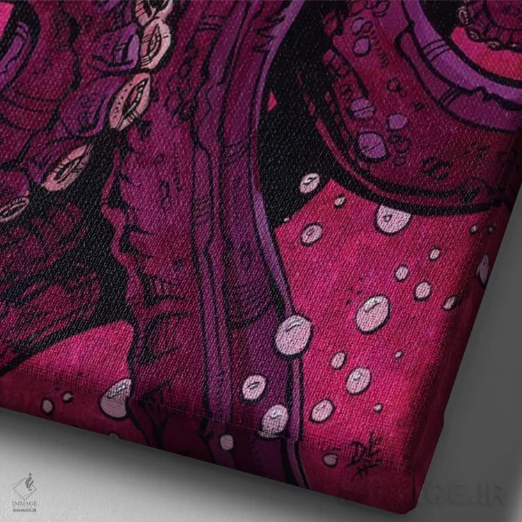 تابلو دکوراتیو ساکن اقیانوس اثر دیوید لوزو - نمای نزدیک بافت بوم