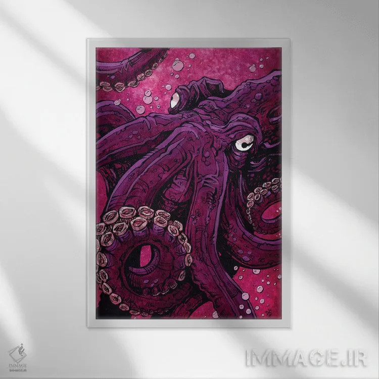 تابلو دکوراتیو ساکن اقیانوس اثر دیوید لوزو - نمای قابدار سفید