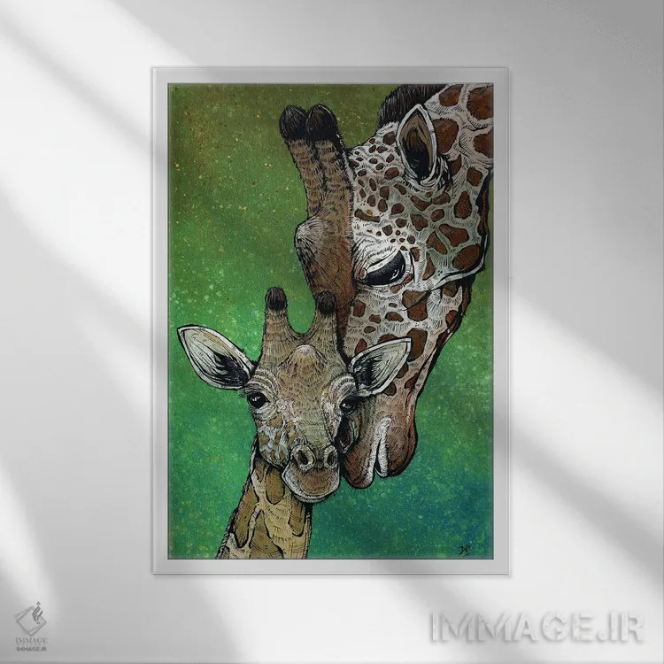 تابلو دکوراتیو مامان و من اثر دیوید لوزو - نمای قابدار سفید