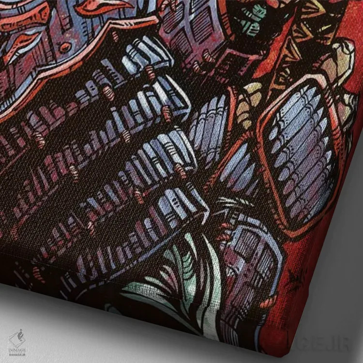 تابلو دکوراتیو افتخار اثر دیوید لوزو - نمای نزدیک بافت بوم