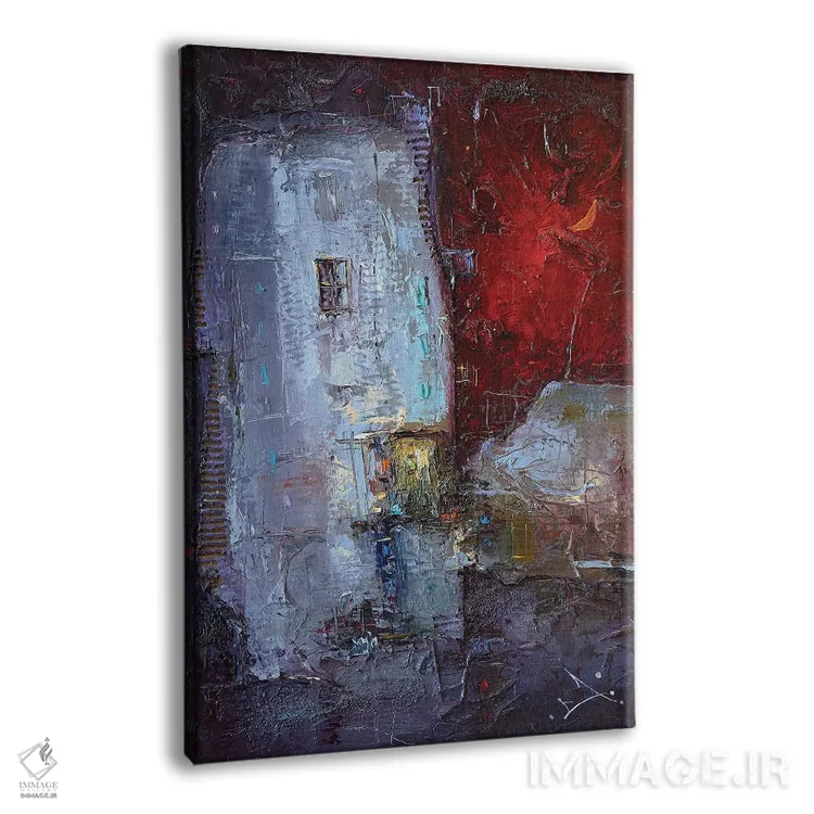 تابلو انتزاعی داستان های نیمه شب اثر استانیسلاو لازاروف - نمای پرسپکتیو محصول