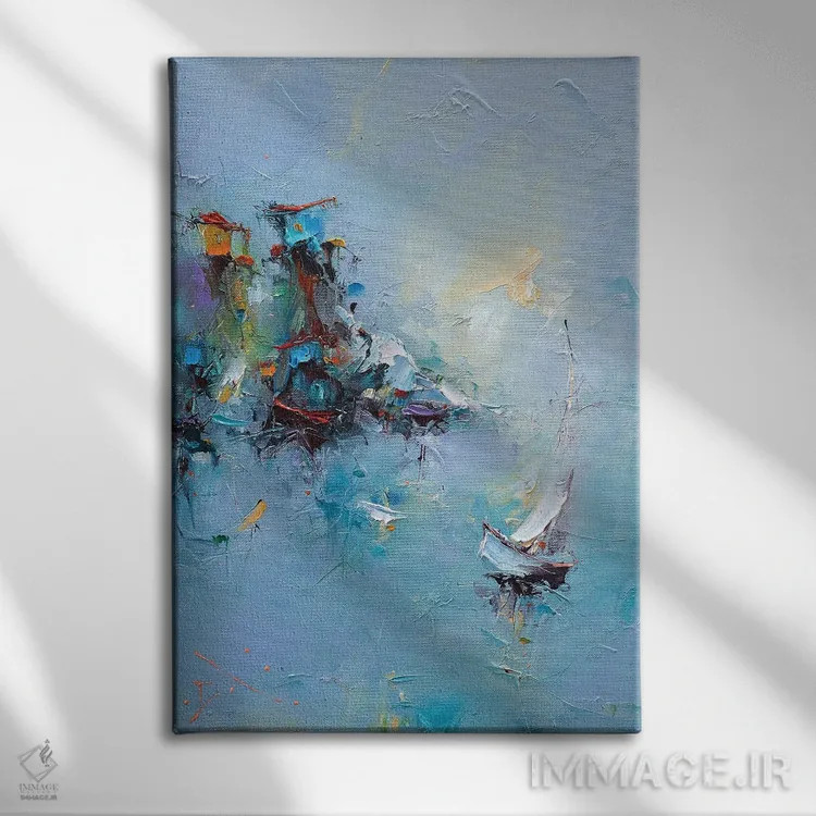 تابلو انتزاعی سواحل اثر استانیسلاو لازاروف - نمای روبهرو روی دیوار