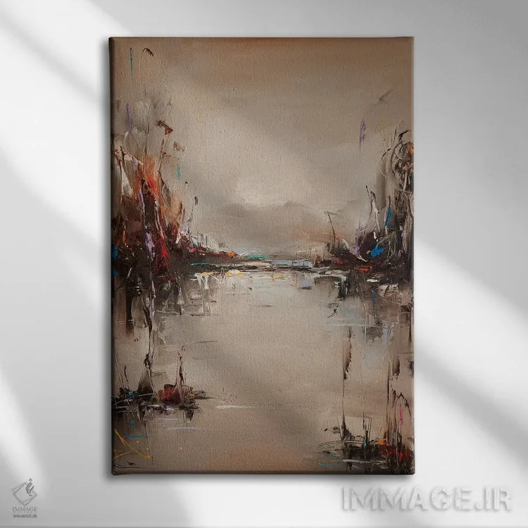 تابلو انتزاعی پس از مه اثر استانیسلاو لازاروف - نمای روبهرو روی دیوار