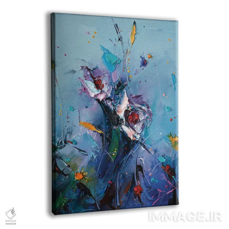 تابلو انتزاعی طراوت آبی اثر استانیسلاو لازاروف - نمای پرسپکتیو محصول