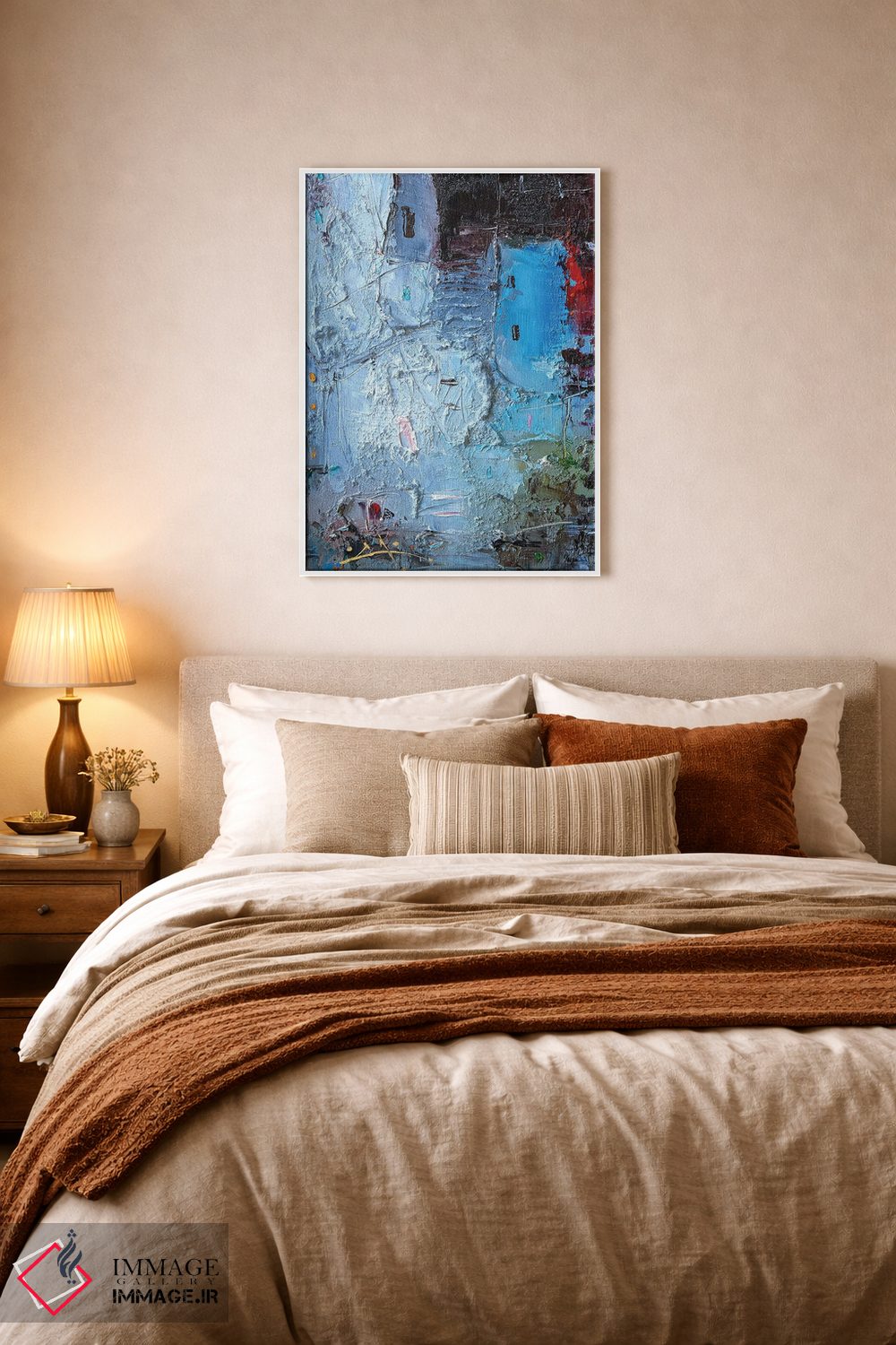 تابلو انتزاعی عمودها در آبی اثر استانیسلاو لازاروف - D5W