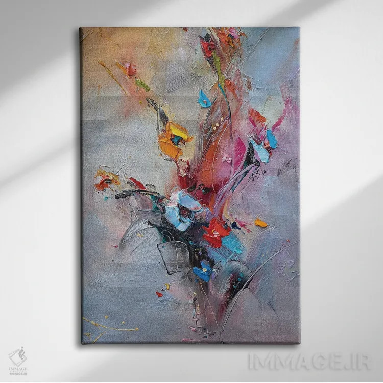 تابلو انتزاعی مزارع بی نقص اثر استانیسلاو لازاروف - نمای روبهرو روی دیوار