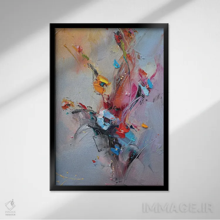 تابلو انتزاعی مزارع بی نقص اثر استانیسلاو لازاروف - نمای قابدار مشکی