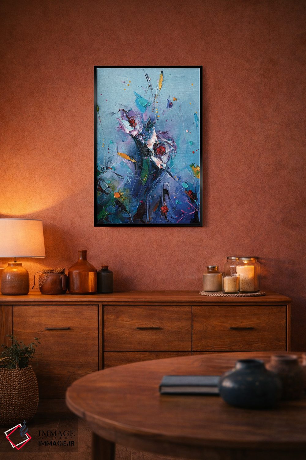 تابلو انتزاعی طراوت آبی اثر استانیسلاو لازاروف - D4B