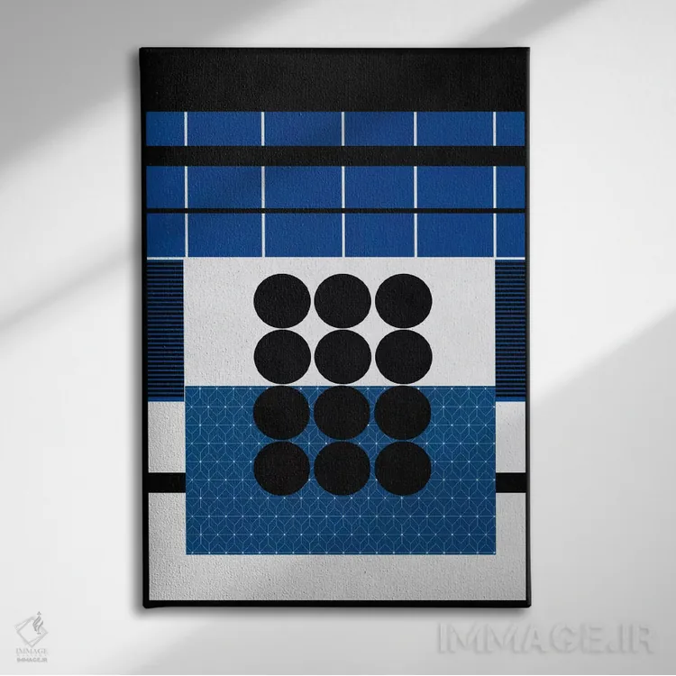 تابلو انتزاعی هنر مدرن اثر فایو بای فایو کالکتیو - نمای روبهرو روی دیوار