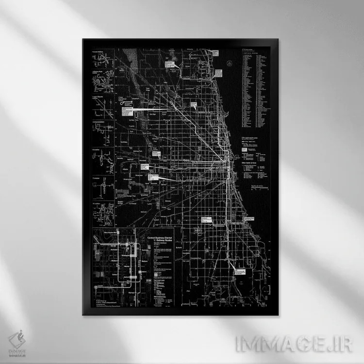 تابلو مدرن هنر مدرن اثر فایو بای فایو کالکتیو - نمای قابدار مشکی