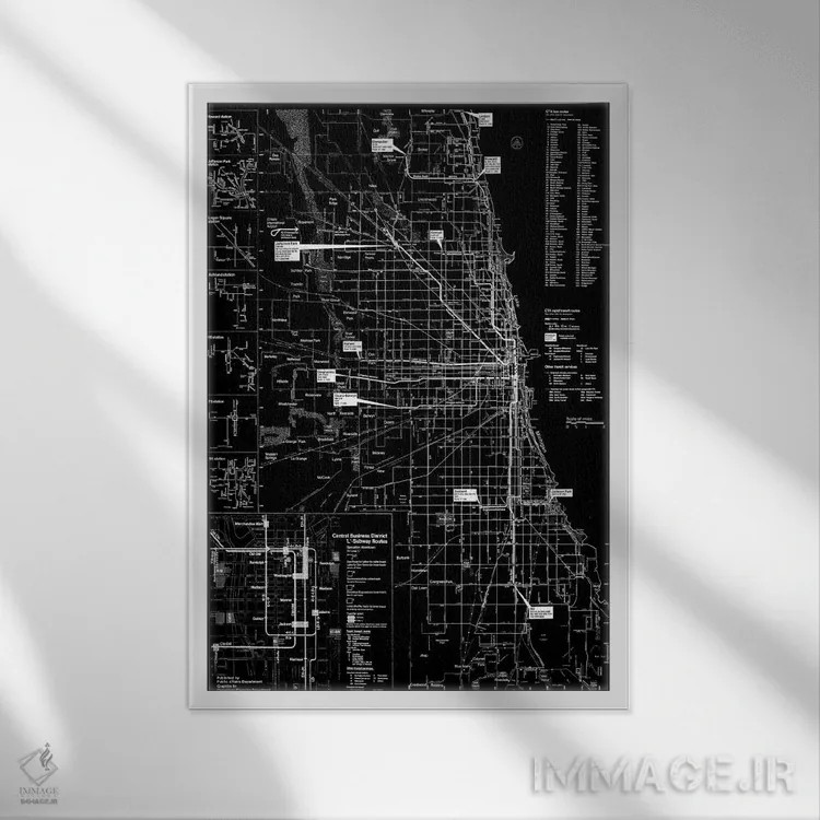 تابلو مدرن هنر مدرن اثر فایو بای فایو کالکتیو - نمای قابدار سفید
