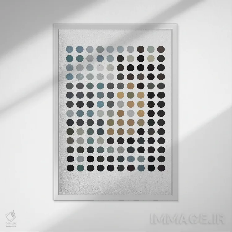 تابلو مینیمال هنر مدرن اثر فایو بای فایو کالکتیو - نمای قابدار سفید