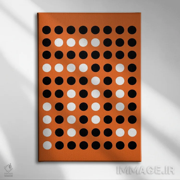 تابلو انتزاعی هنر مدرن اثر فایو بای فایو کالکتیو - نمای روبهرو روی دیوار