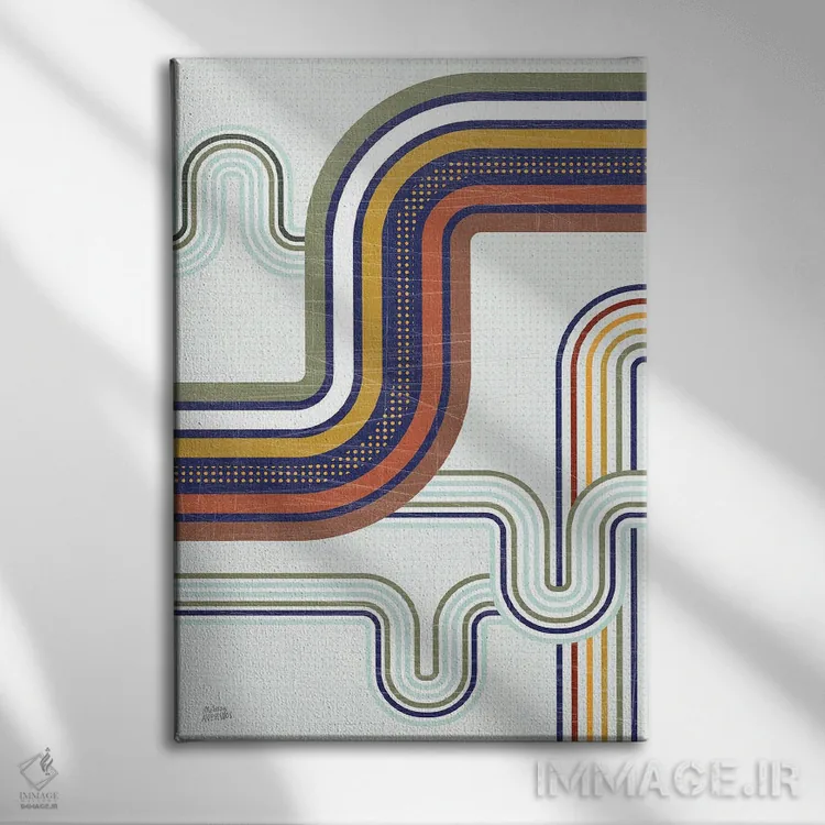 تابلو انتزاعی متروی رترو ۱ اثر ملیسا آورینوس - نمای روبهرو روی دیوار
