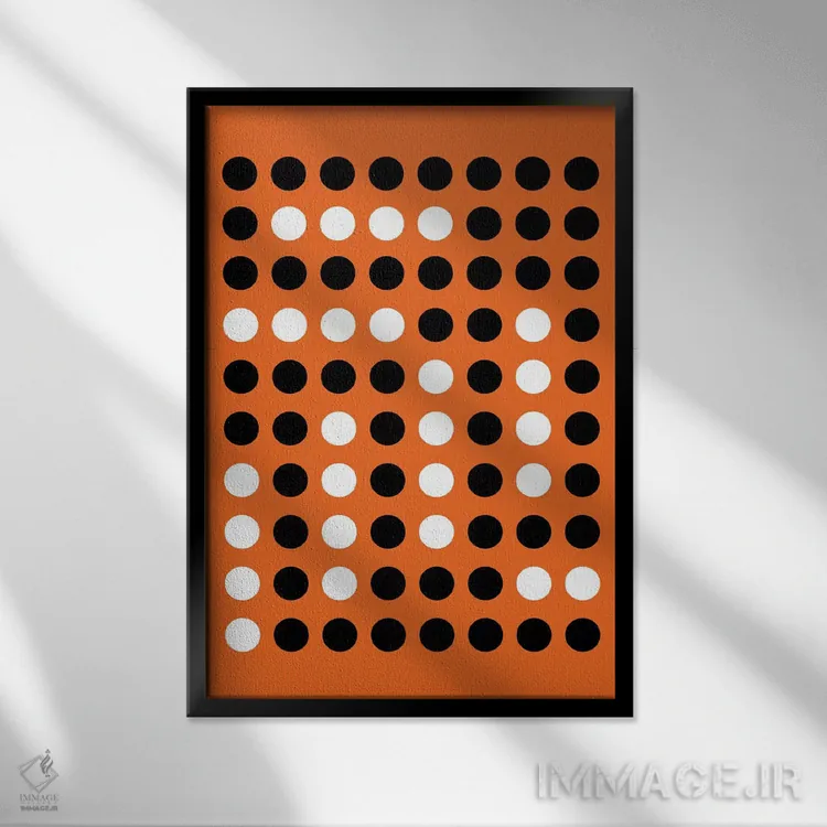 تابلو انتزاعی هنر مدرن اثر فایو بای فایو کالکتیو - نمای قابدار مشکی