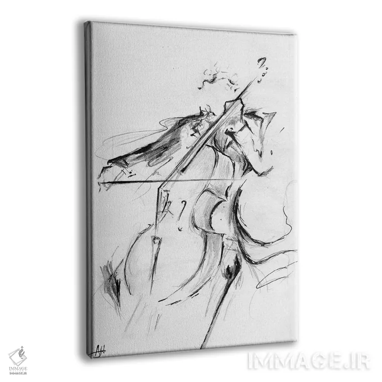 تابلو دکوراتیو نوازنده ویولنسل اثر مارک آلانته - نمای پرسپکتیو محصول