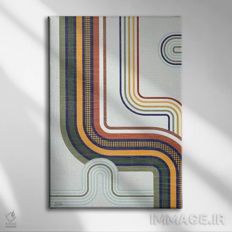 تابلو انتزاعی متروی رترو ۲ اثر ملیسا آورینوس - نمای روبهرو روی دیوار