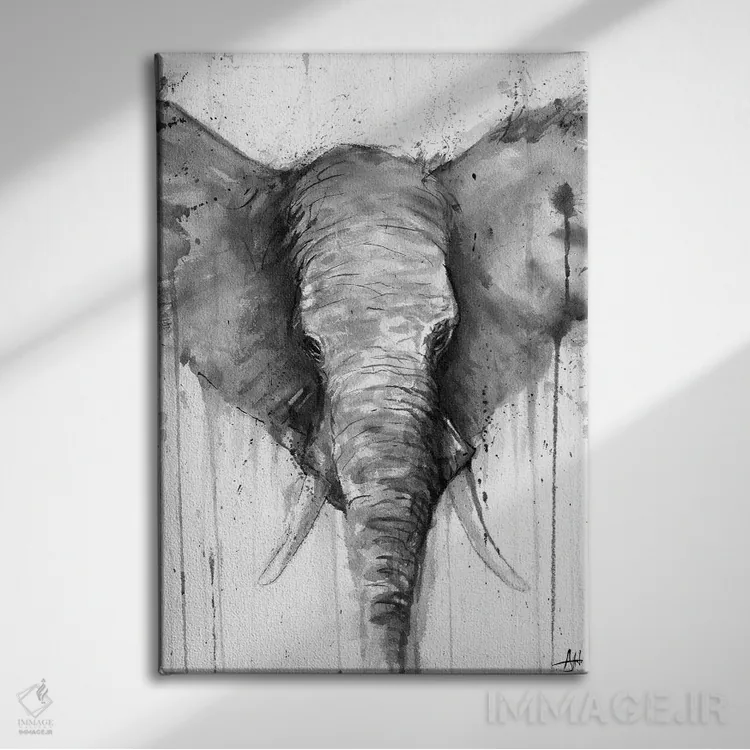 تابلو دکوراتیو کائلی سیاه و سفید اثر مارک آلانته - نمای روبهرو روی دیوار