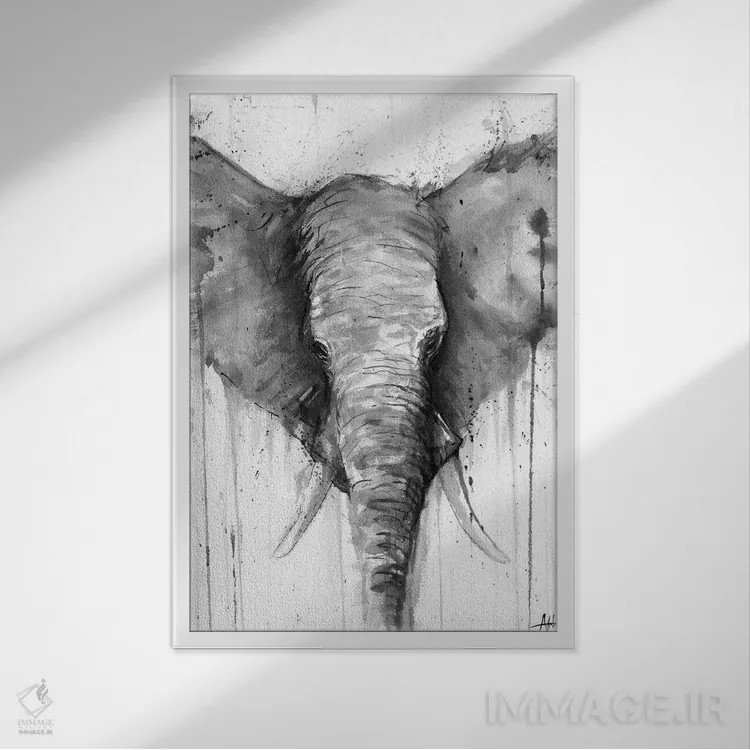 تابلو دکوراتیو کائلی سیاه و سفید اثر مارک آلانته - نمای قابدار سفید