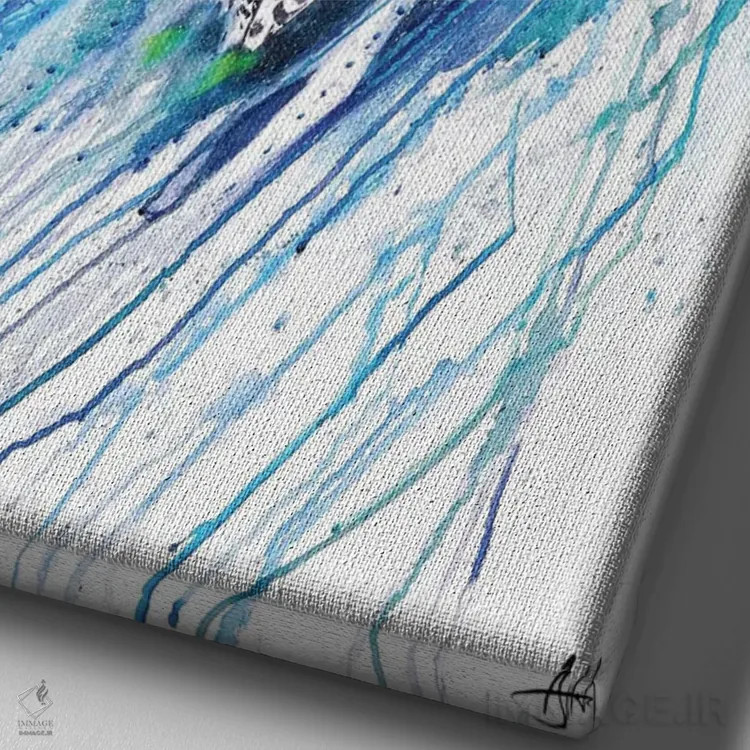 تابلو دکوراتیو نرگس اثر مارک آلانته - نمای نزدیک بافت بوم