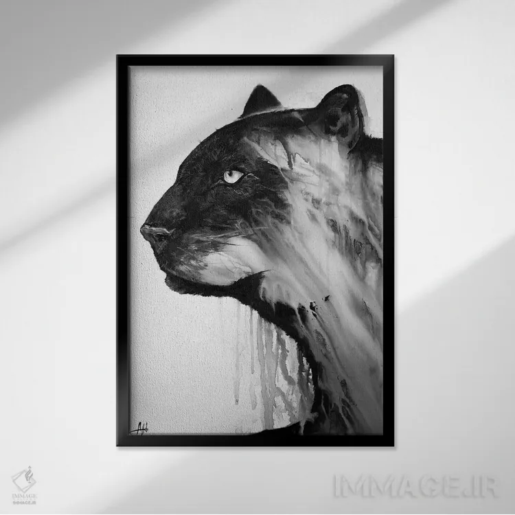 تابلو دکوراتیو اورفئوس سیاه و سفید اثر مارک آلانته - نمای قابدار مشکی