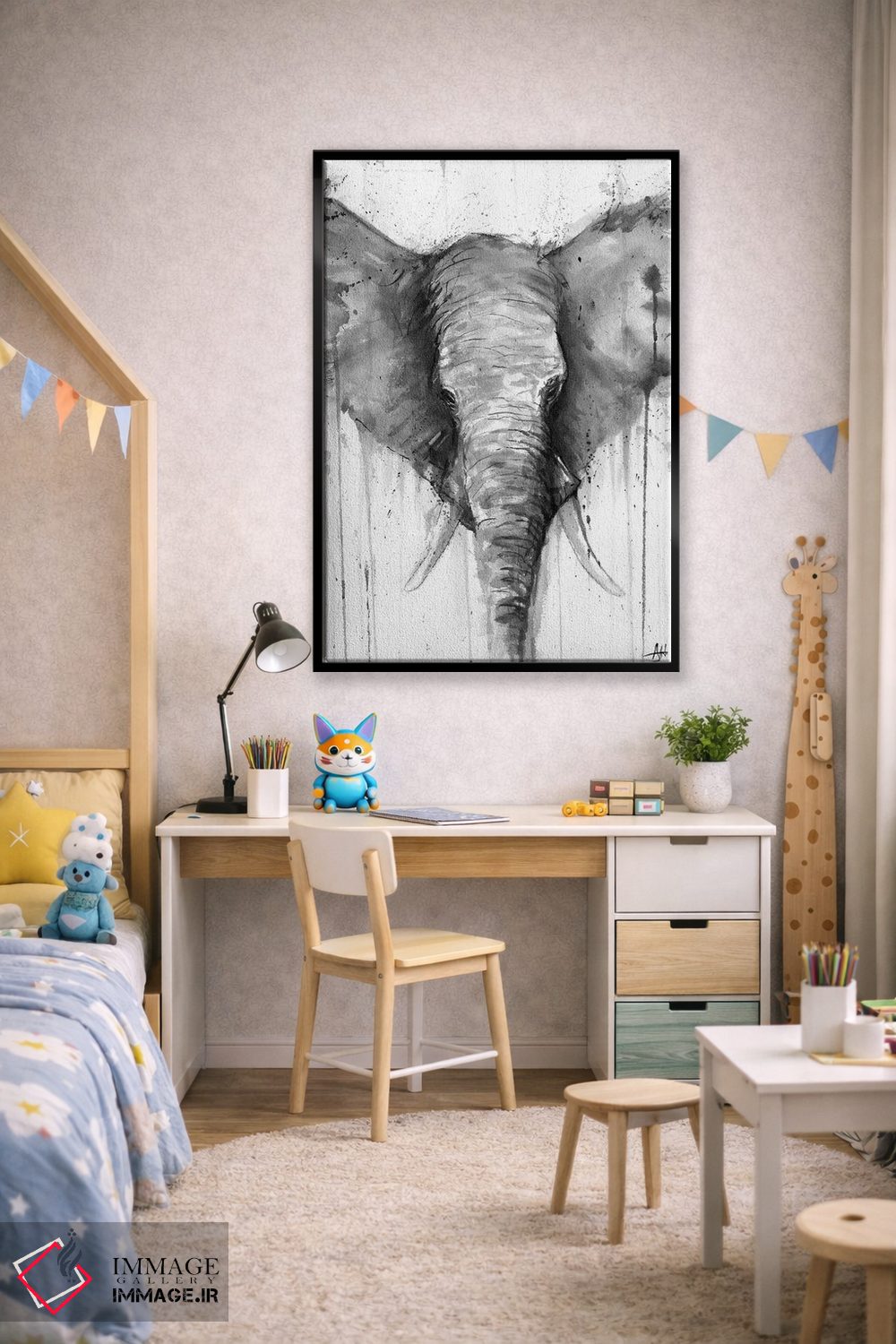 تابلو دکوراتیو کائلی سیاه و سفید اثر مارک آلانته - D2B