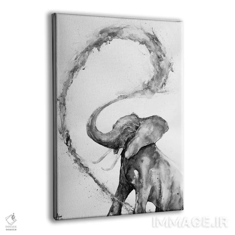 تابلو دکوراتیو وریس سیاه و سفید اثر مارک آلانته - نمای پرسپکتیو محصول