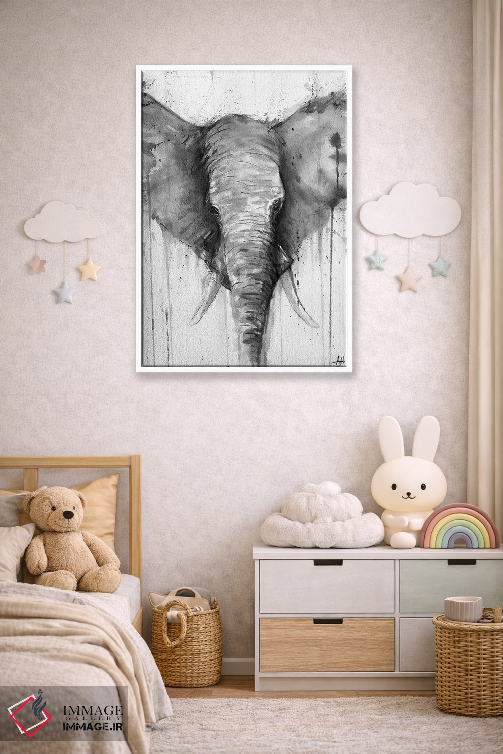 تابلو دکوراتیو کائلی سیاه و سفید اثر مارک آلانته - D5W