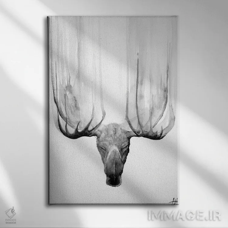 تابلو دکوراتیو ذن سیاه و سفید اثر مارک آلانته - نمای روبهرو روی دیوار