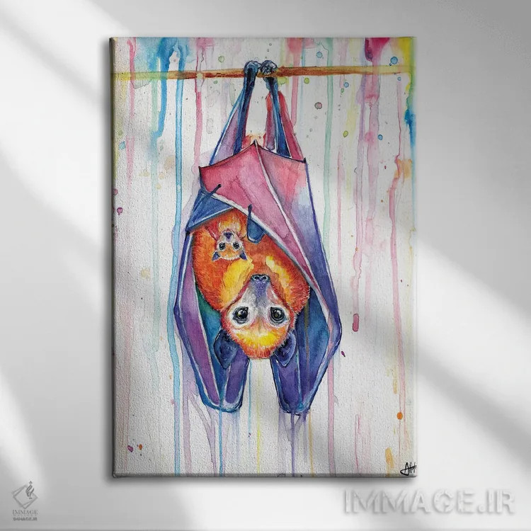 تابلو دکوراتیو یه دسته خفاش اثر مارک آلانته - نمای روبهرو روی دیوار