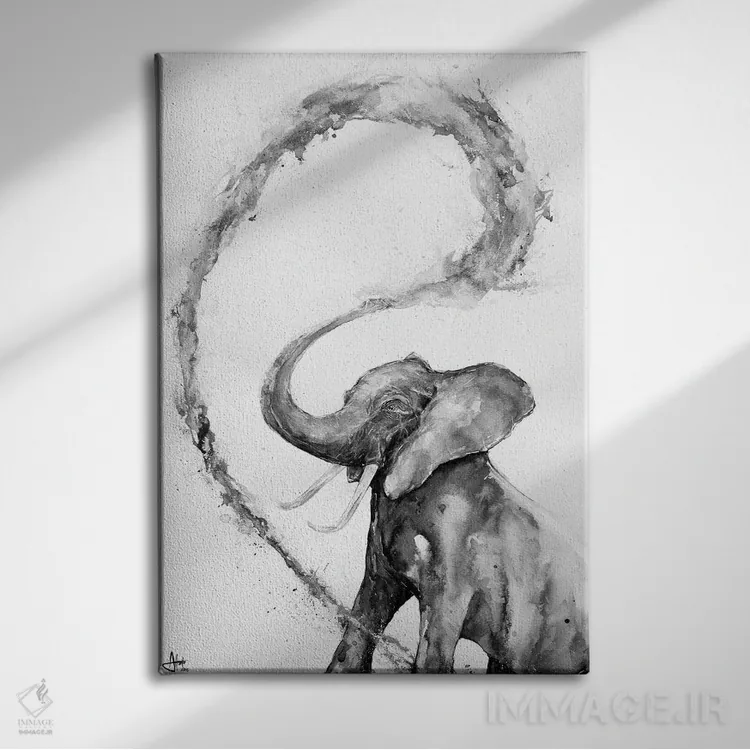 تابلو دکوراتیو وریس سیاه و سفید اثر مارک آلانته - نمای روبهرو روی دیوار