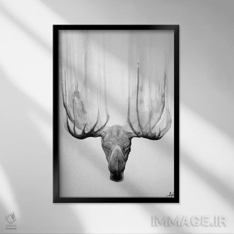 تابلو دکوراتیو ذن سیاه و سفید اثر مارک آلانته - نمای قابدار مشکی