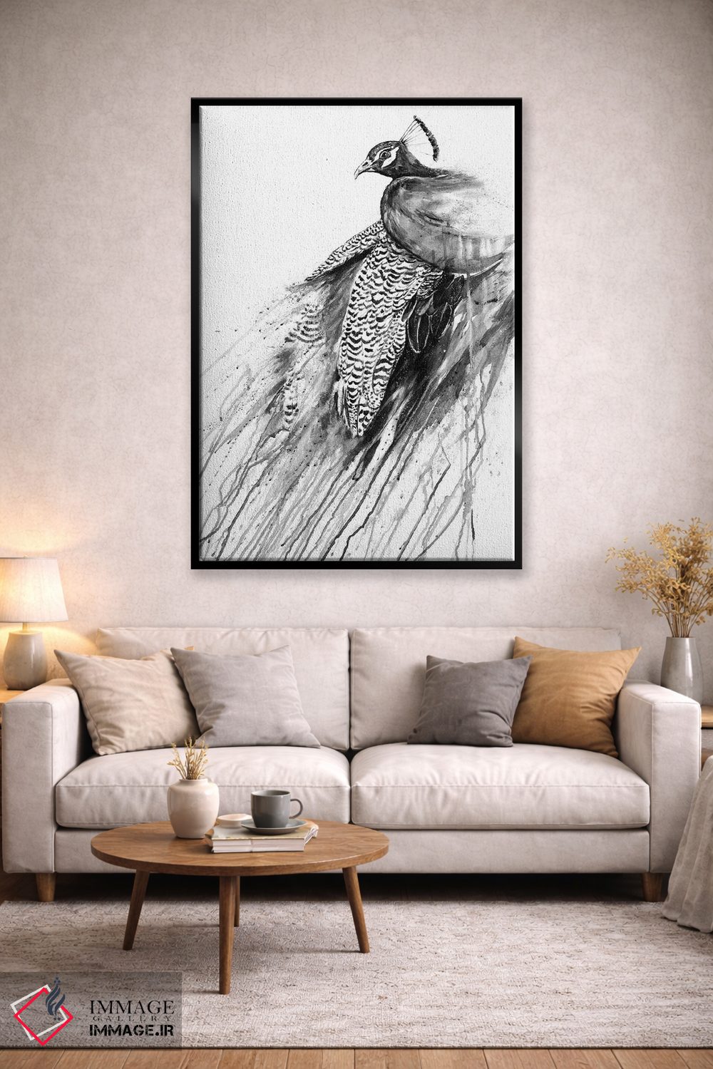 تابلو دکوراتیو نرگس سیاه و سفید اثر مارک آلانته - D2B