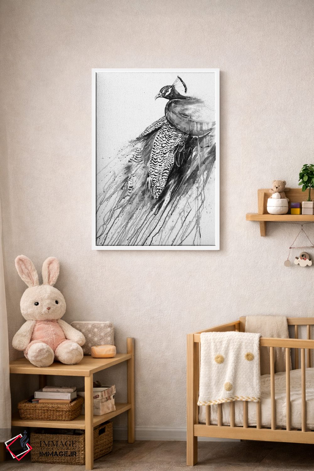 تابلو دکوراتیو نرگس سیاه و سفید اثر مارک آلانته - D3W