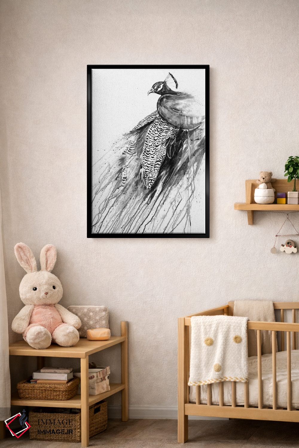 تابلو دکوراتیو نرگس سیاه و سفید اثر مارک آلانته - D4B