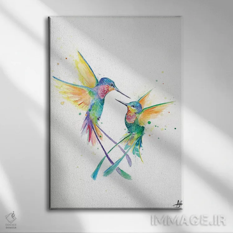 تابلو دکوراتیو مرغ مگس خوار شاد اثر مارک آلانته - نمای روبهرو روی دیوار