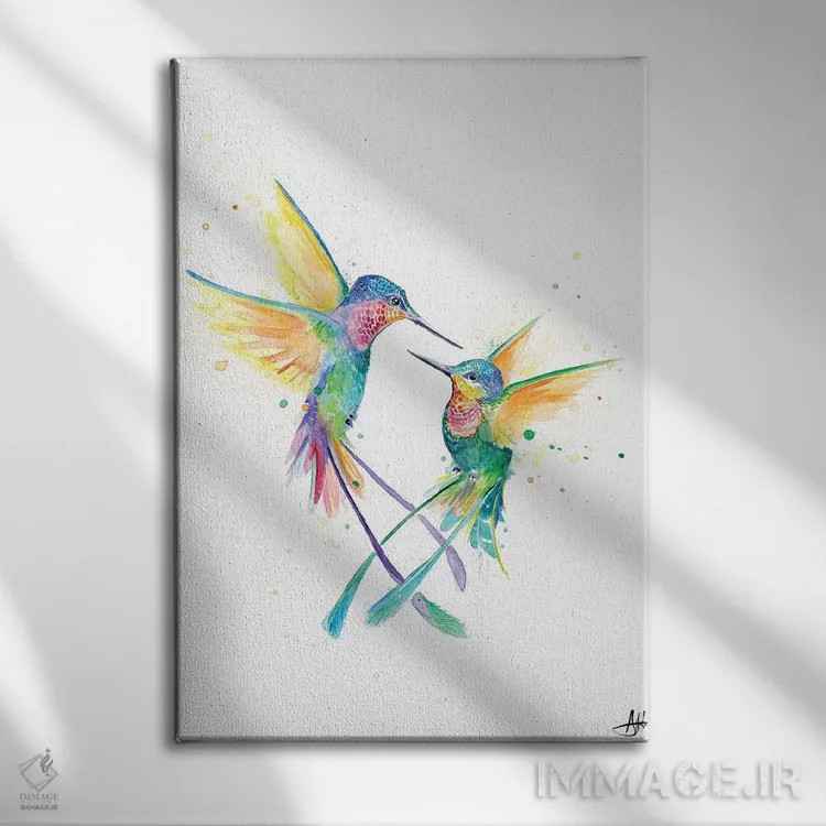 تابلو دکوراتیو مرغ مگس خوار شاد اثر مارک آلانته - نمای روبهرو روی دیوار