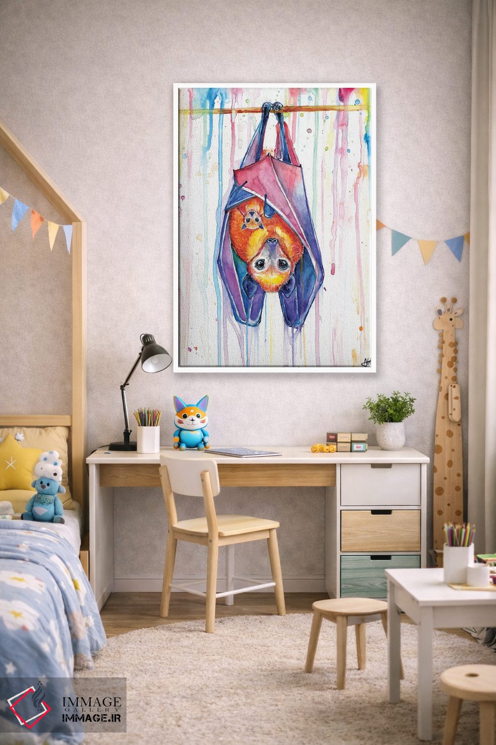 تابلو دکوراتیو یه دسته خفاش اثر مارک آلانته - D1W