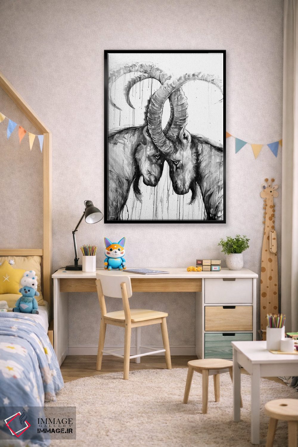 تابلو دکوراتیو سیزیف سیاه و سفید اثر مارک آلانته - D2B